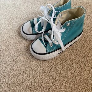 Converse Kids High-Top Sneakers in Teal and White